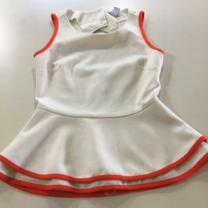 Bar III Peplum Top Cutout Back Layer Top Orange